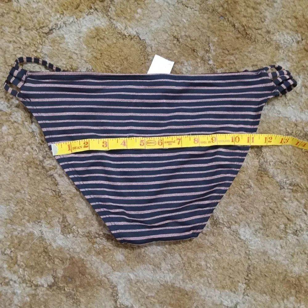 Copper/Black Strip 2Piece Strappy Swimsuit L